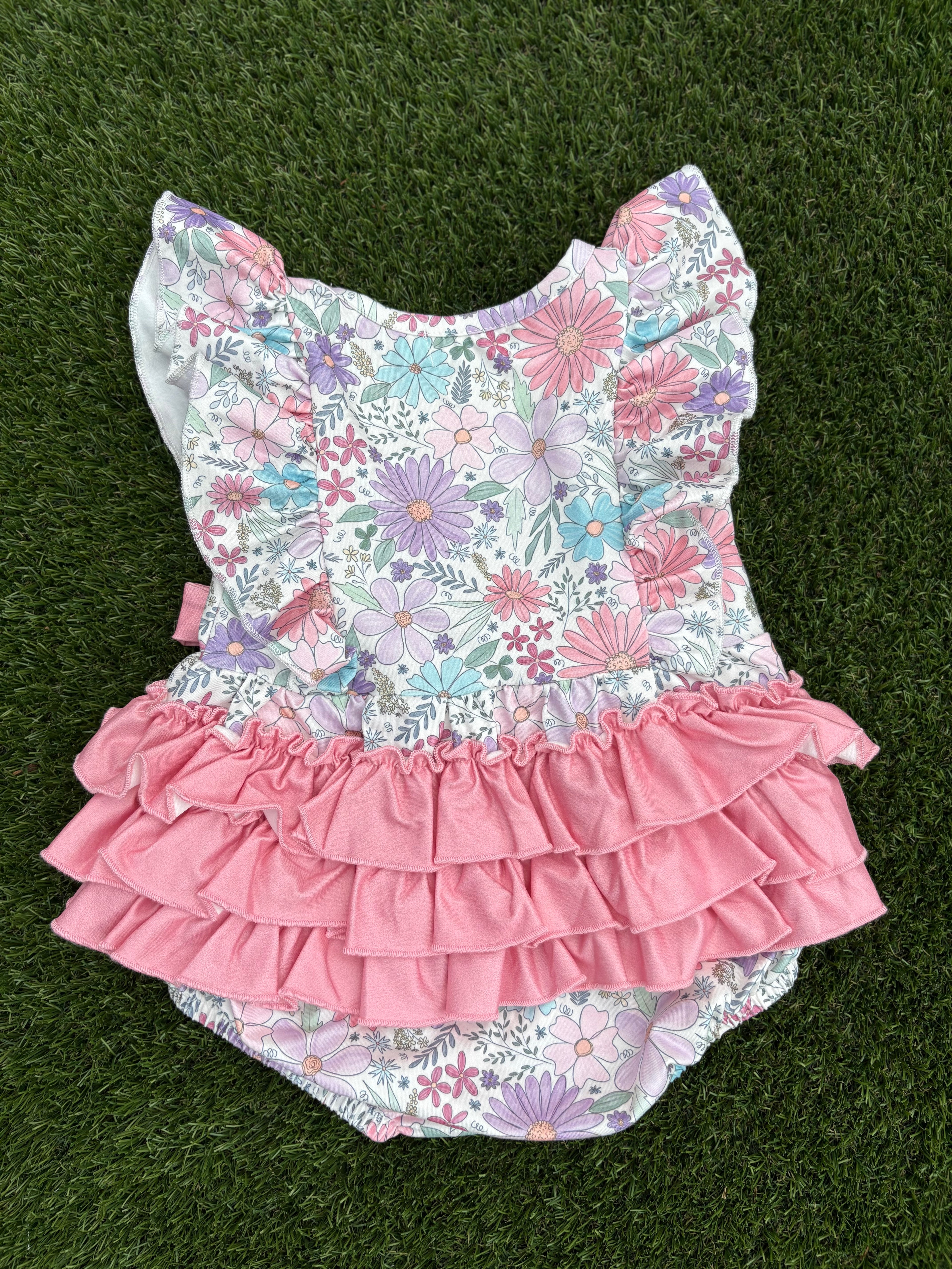 Girl's Floral Ruffle Butt