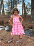 Girl's Pink Bow Tulle Dress