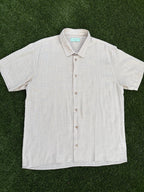 Men's Khaki Linen Short Sleeve Button Down Shirt