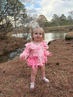 Girl's Pink Bow Ruffle Butt