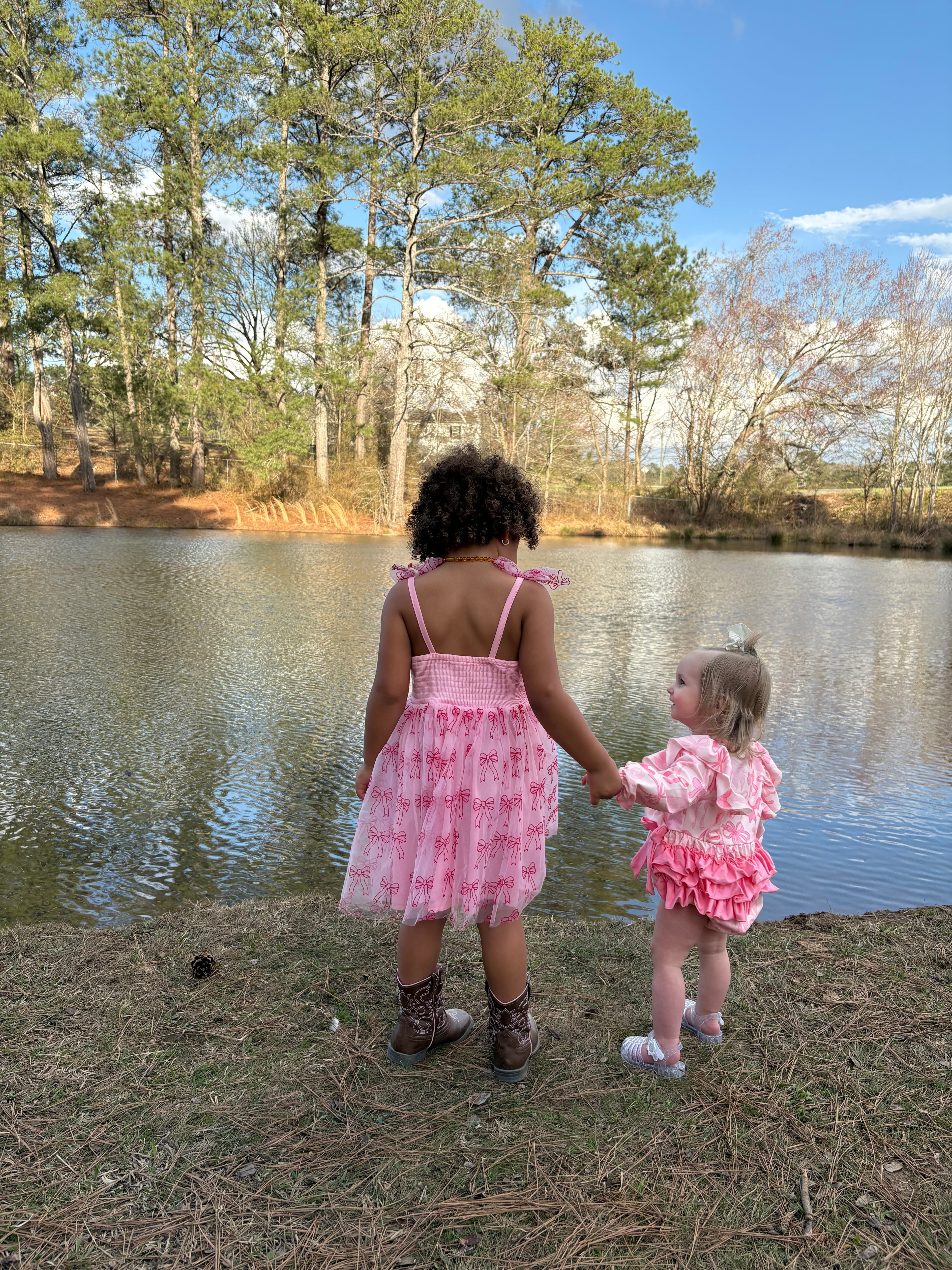 Girl's Pink Bow Tulle Dress