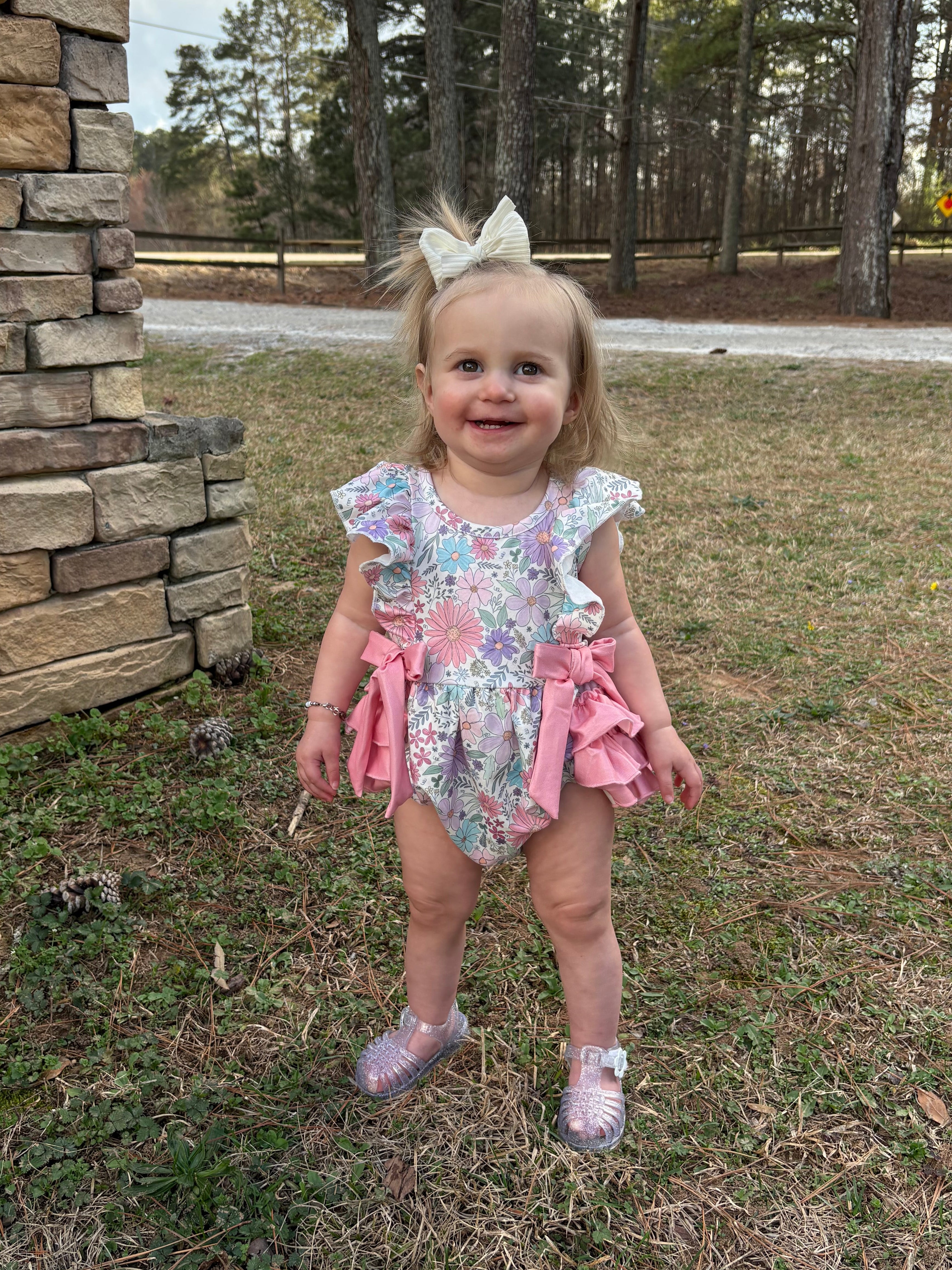 Girl's Floral Ruffle Butt