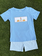 Boys Blue Striped Easter Bunny Set