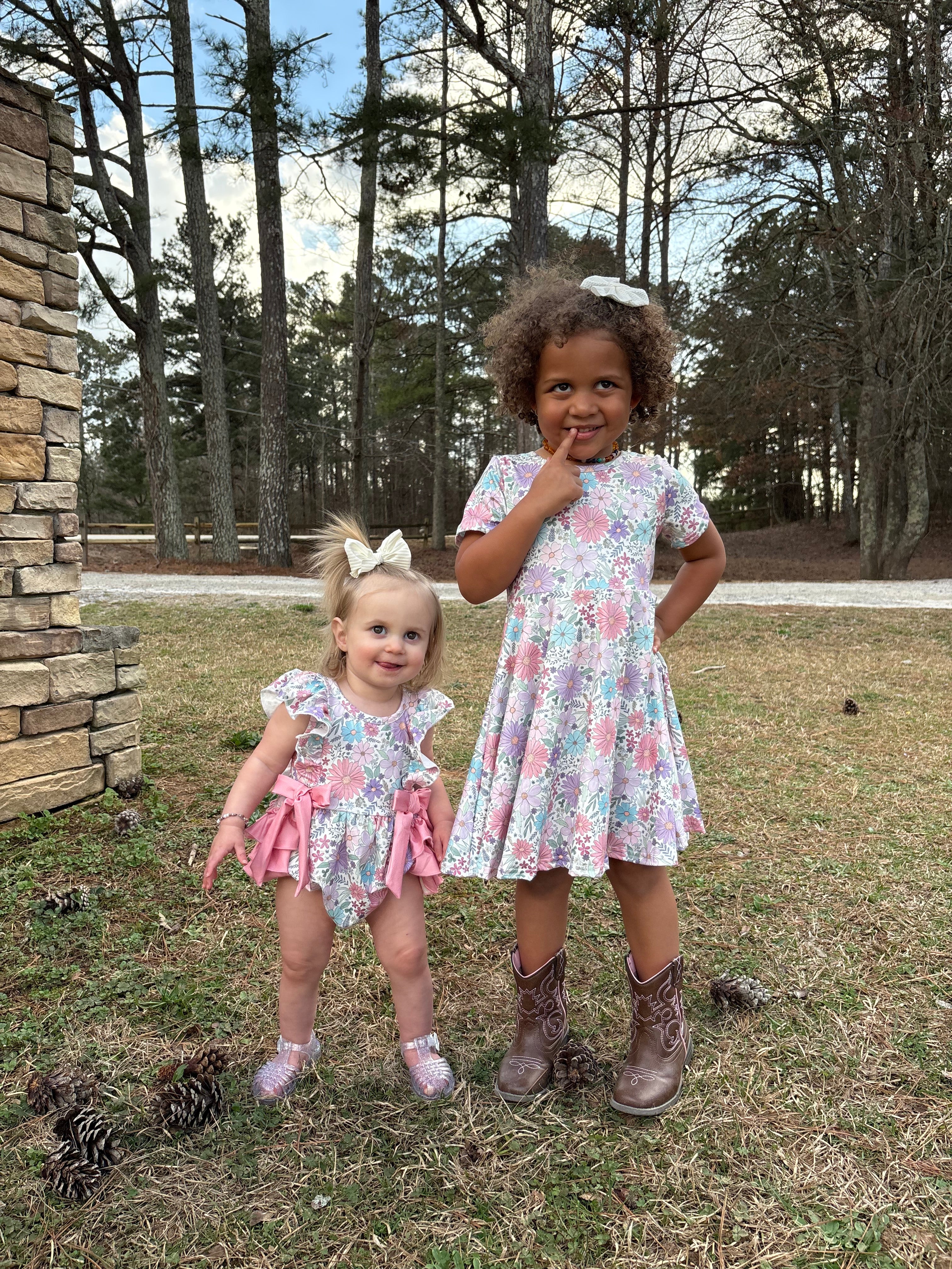 Girl's Floral Ruffle Butt