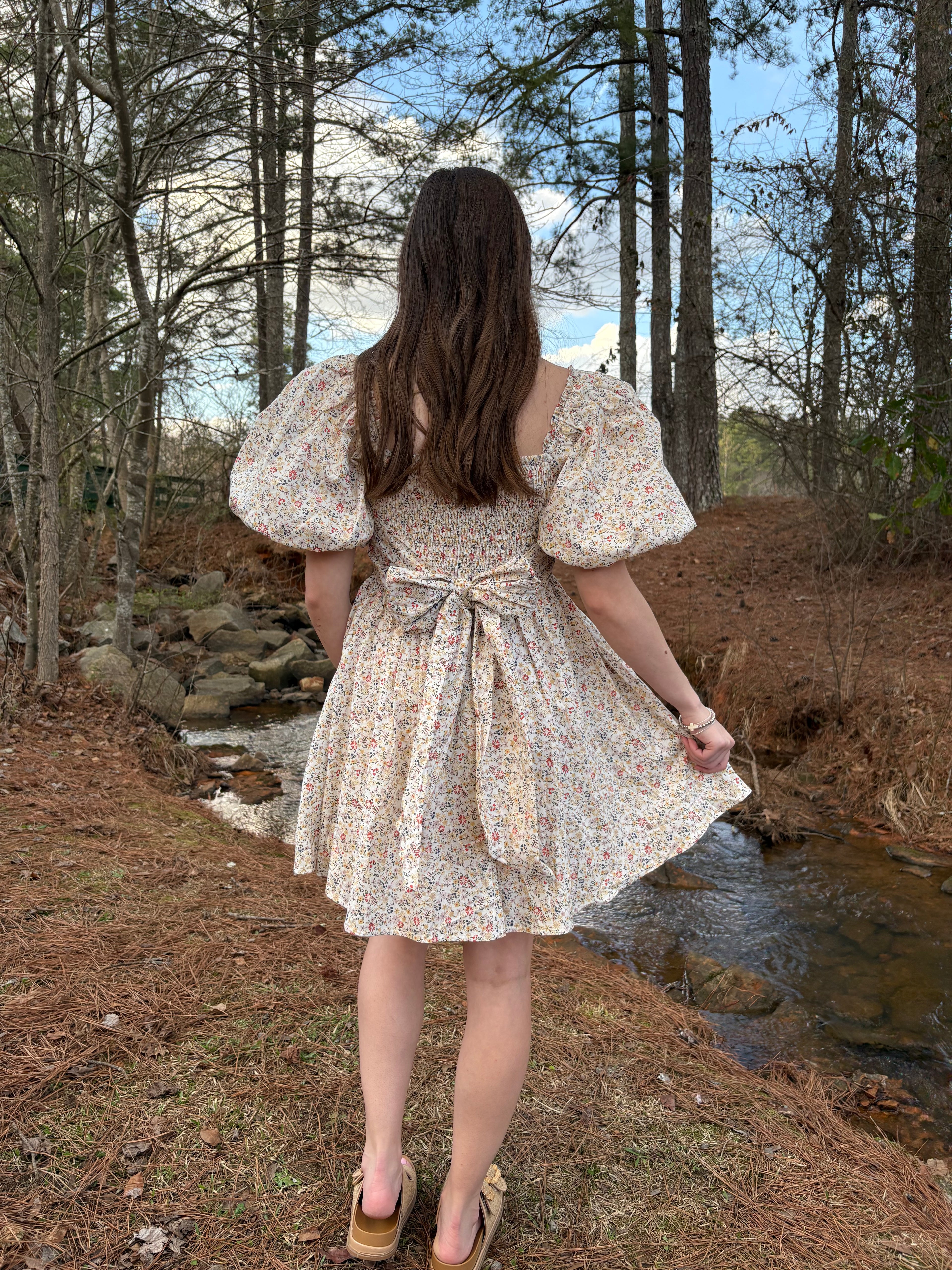 Women's Ivory Floral Dress